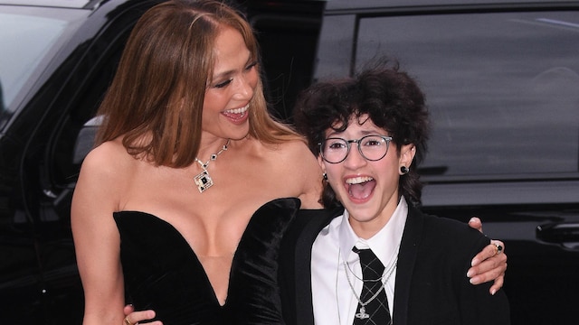 Jennifer Lopez and Emme MuÃ±iz are seen on April 3, 2025 in New York City