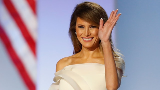 President Donald Trump introduces first lady Melania Trump at the Freedom Inaugural Ball 