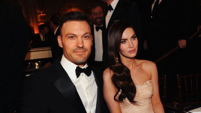  Brian Austin Green (L) and actress Megan Fox attend the 70th Annual Golden Globe Awards Cocktail Party held at The Beverly Hilton Hotel on January 13, 2013 in Beverly Hills, California.  (Photo by Kevin Winter/Getty Images)