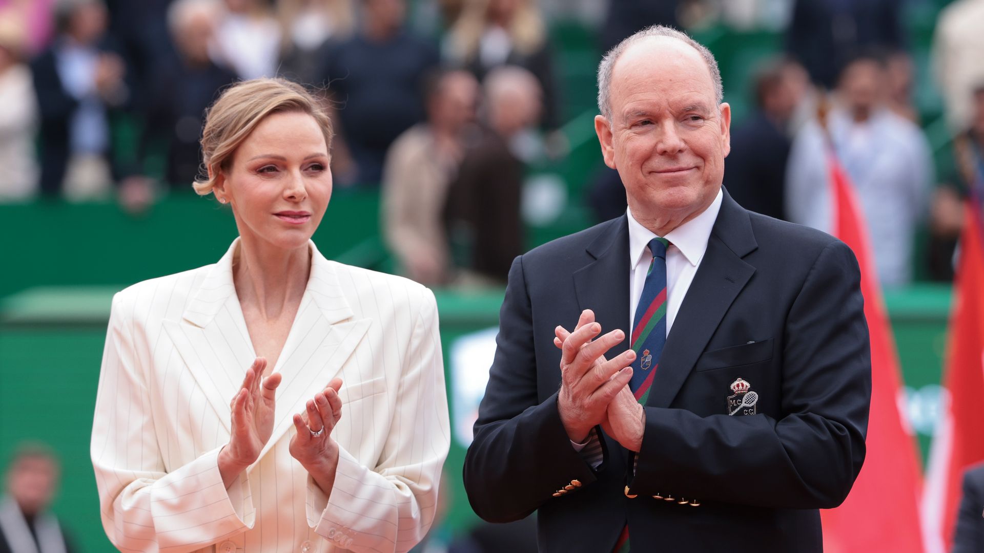 Prince Albert and Princess Charlene of Monaco, hours before their arrival in Madrid