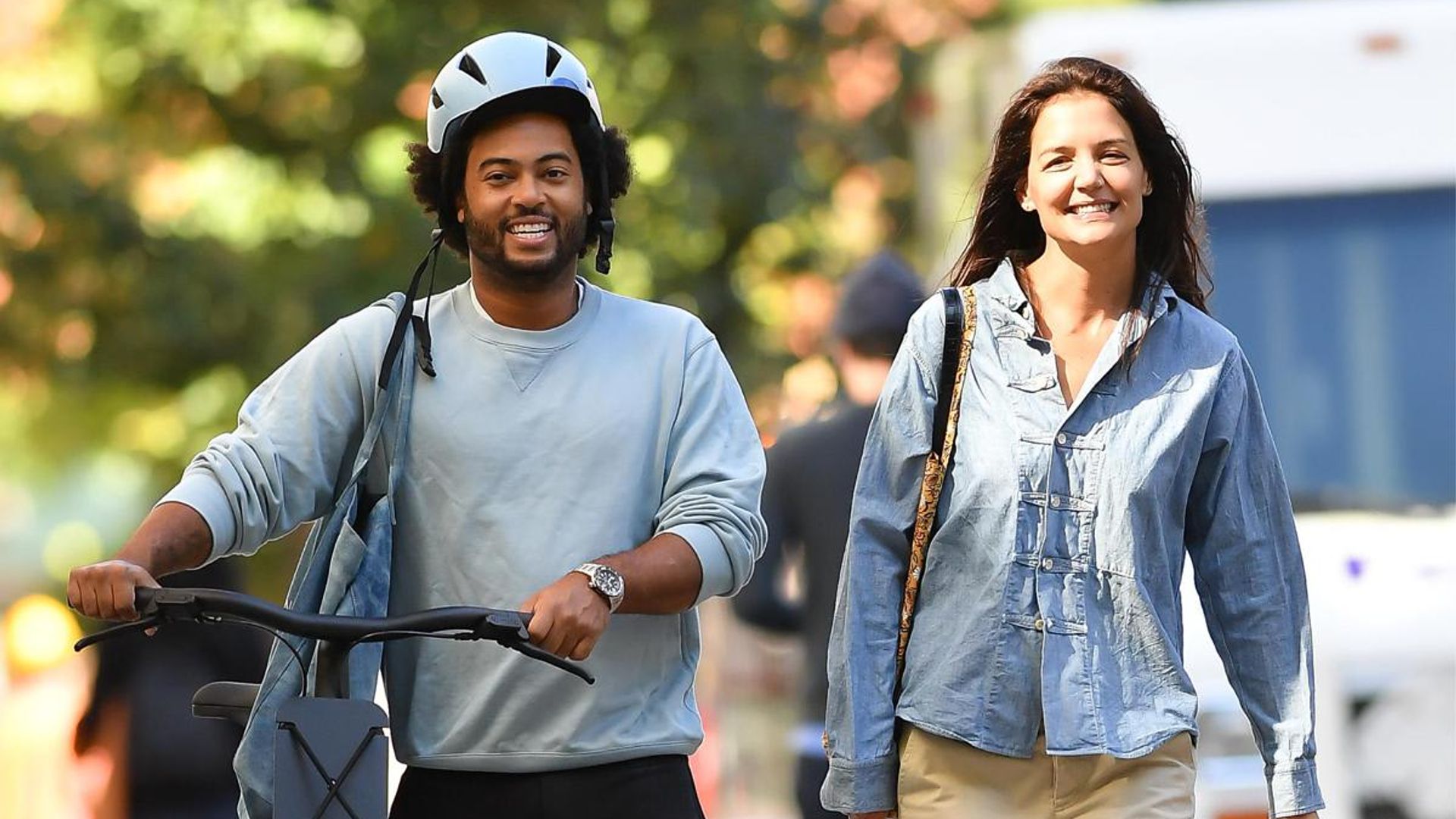 Katie Holmes and Bobby Wooten III are all smiles during romantic date in NYC