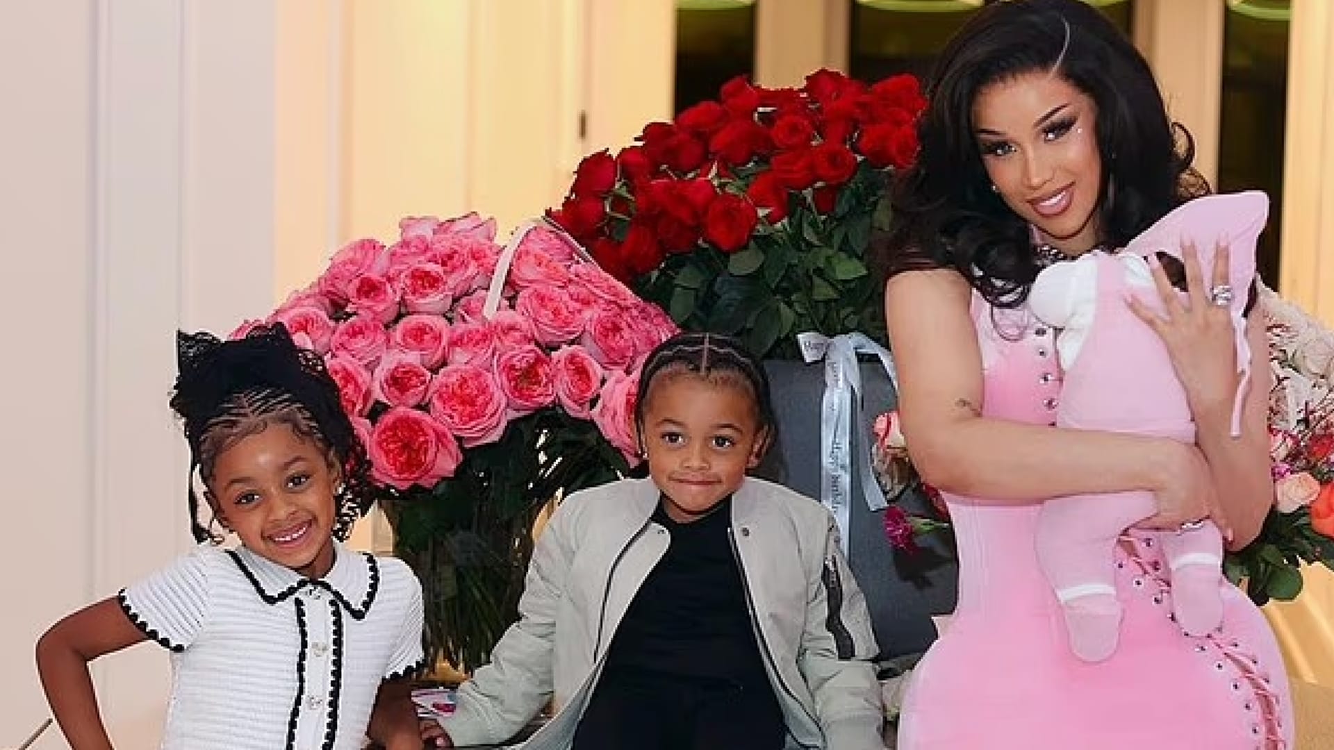 Cardi B and her children Kulture, Wave, and Blossom