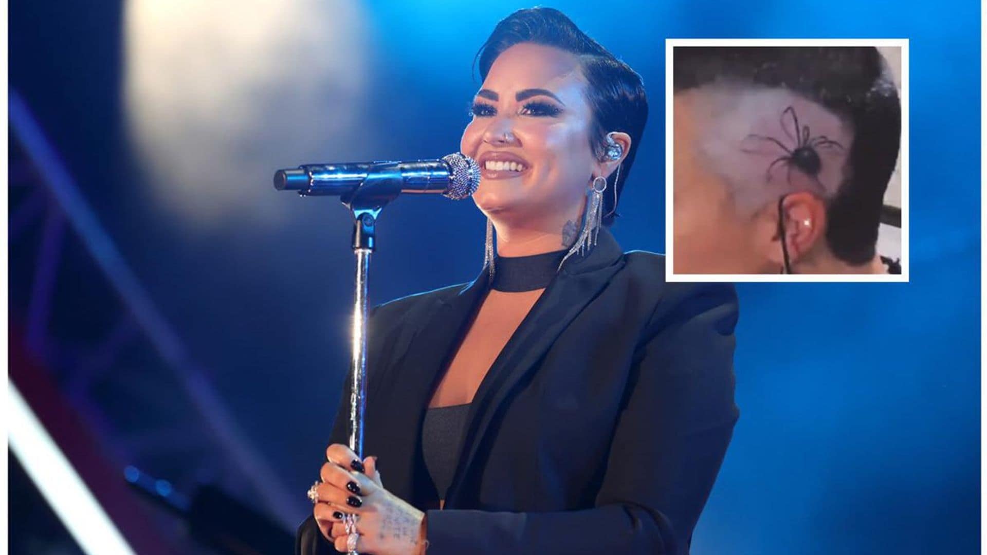 Demi Lovato debuts new spider tattoo on shaved head: ‘We are all connected’