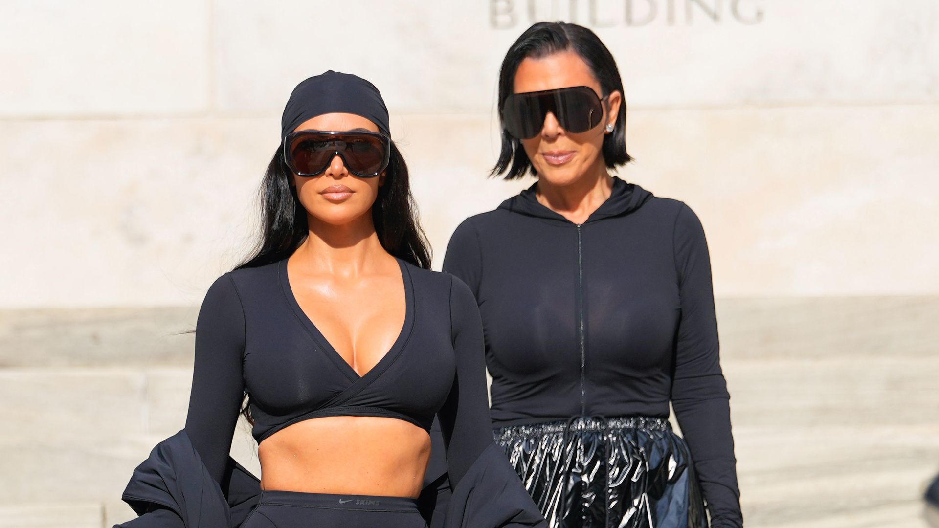 Kim Kardashian and Kris Jenner are seen on September 24, 2025 at a special presentation of NikeSkims at the New York Public Library in New York City.  (Photo by XNY/Star Max/GC Images)
