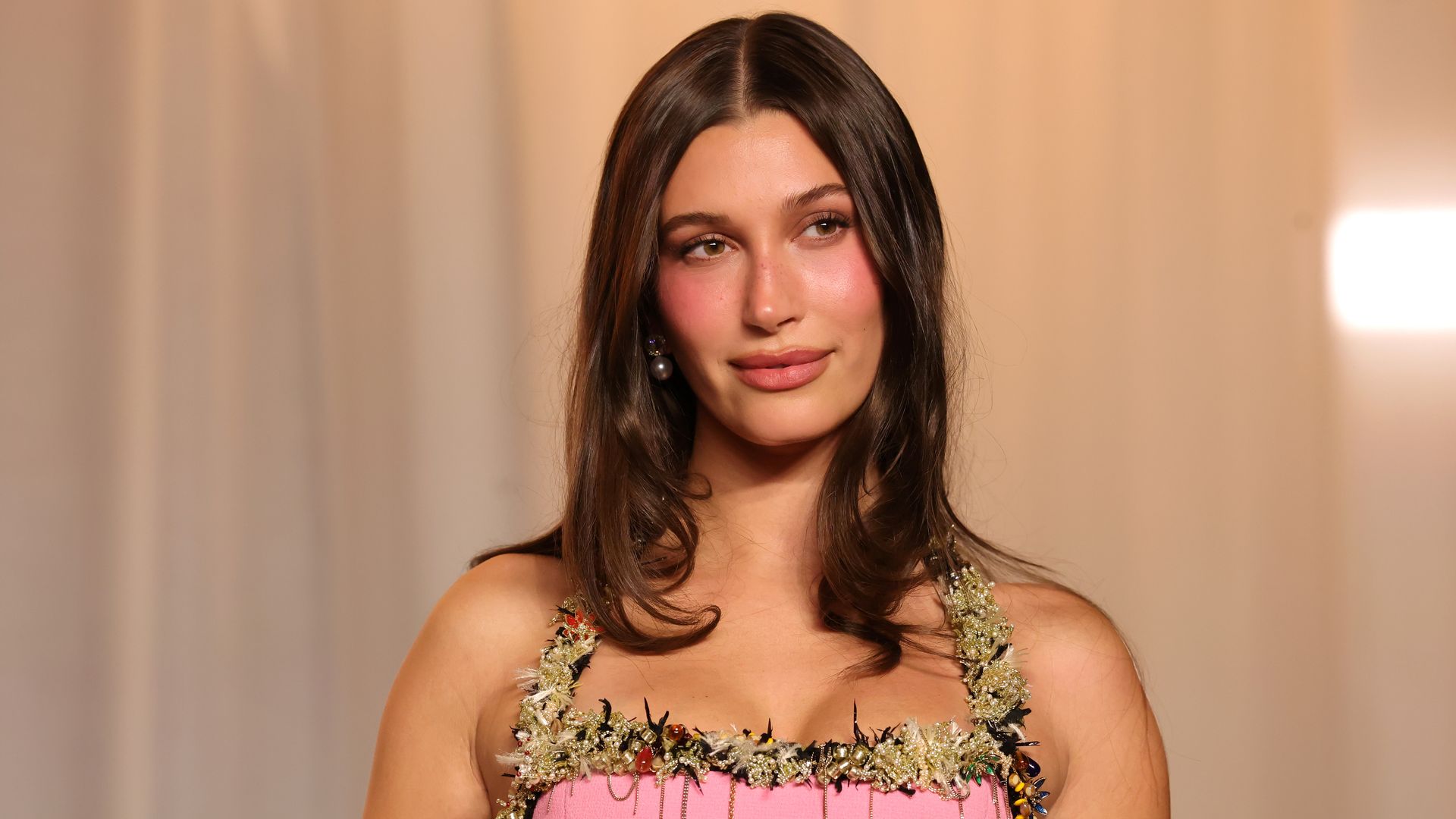 Hailey Bieber takes lingerie dressing in a dramatic direction with a butterfly-inspired look