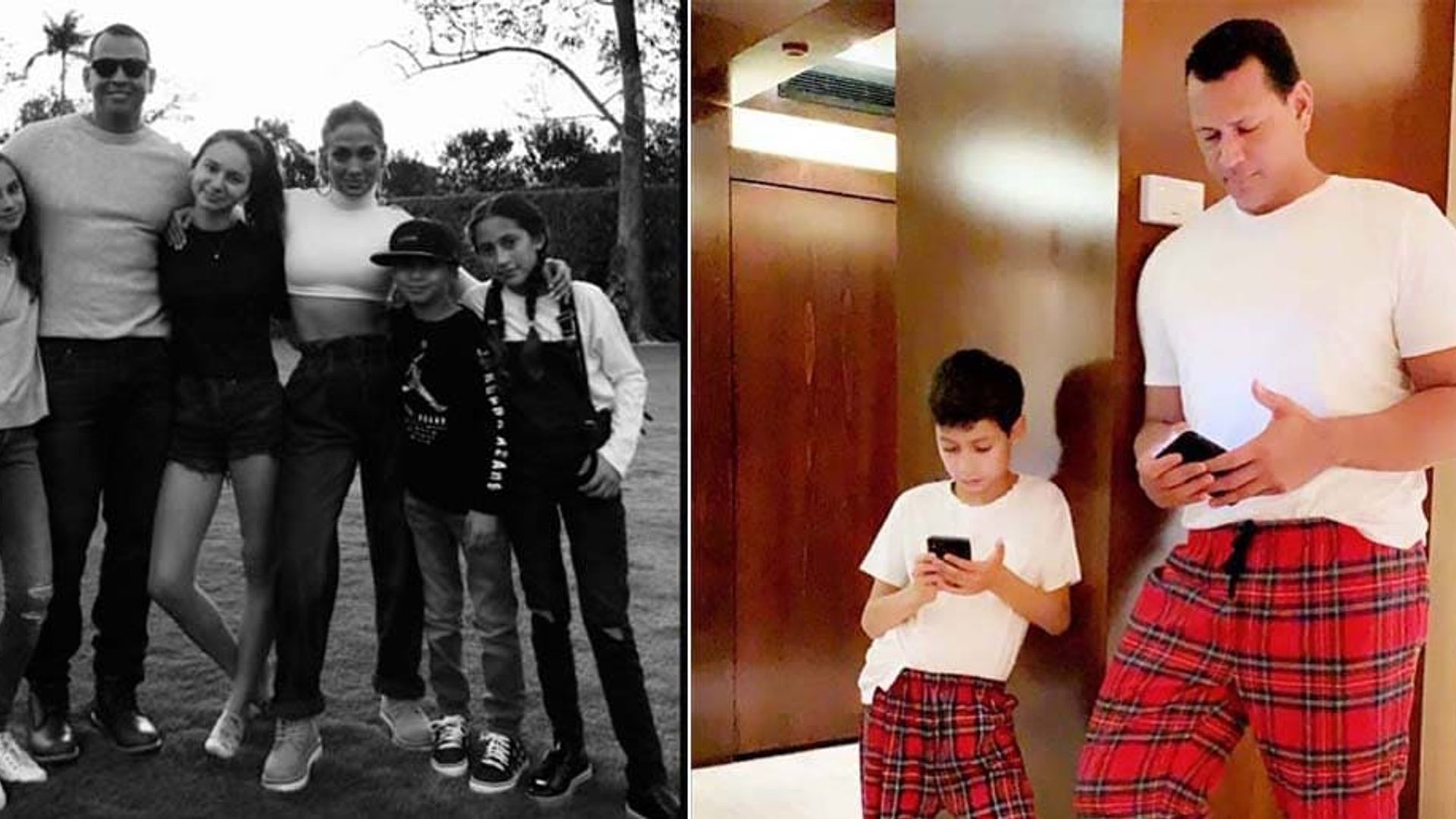 Jennifer Lopez's son Max twinning with Alex Rodriguez in tartan PJs is the cutest!