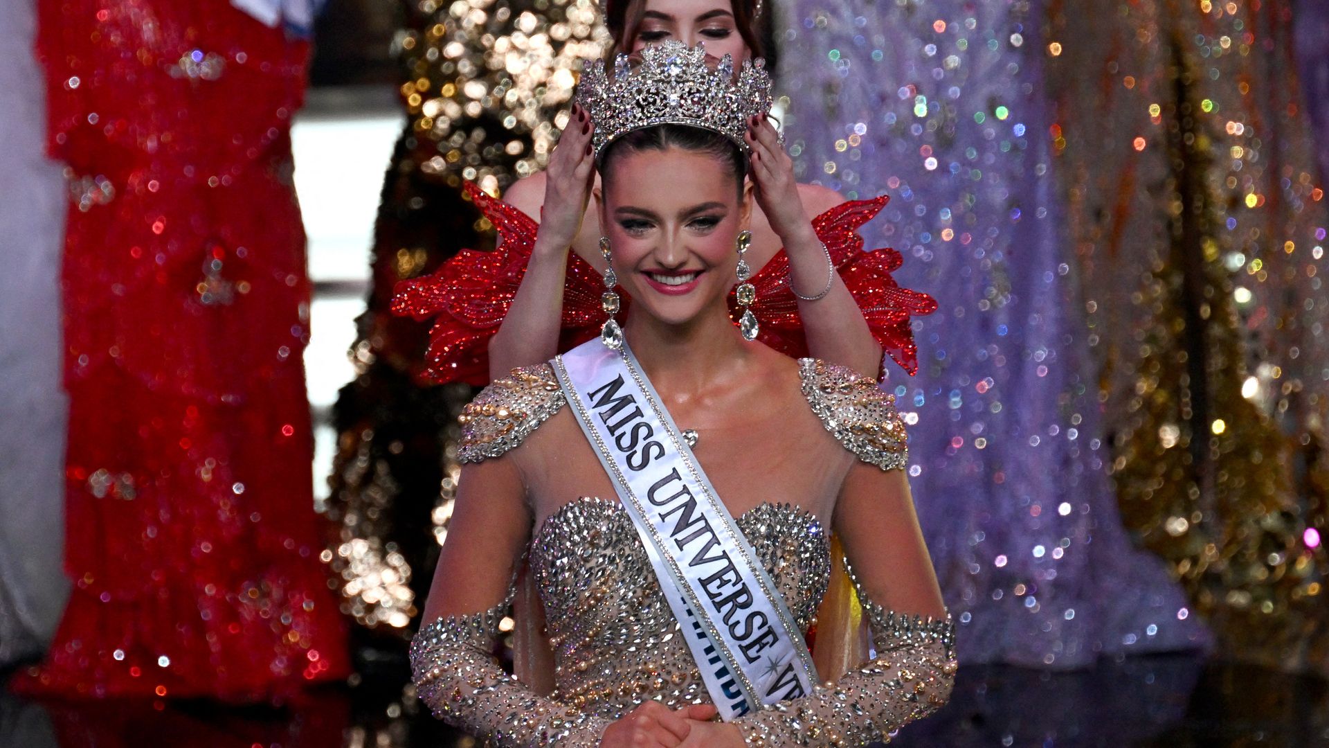 Clara Vegas is crowned as Miss Universe Venezuela during the Miss Venezuela beauty contest on December 4, 2025