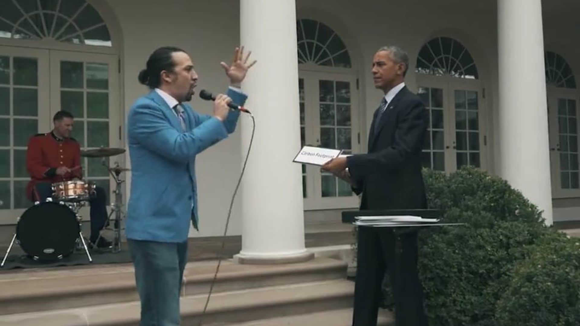 Watch: President Obama and 'Hamilton' star team up for freestyle rap at the White House