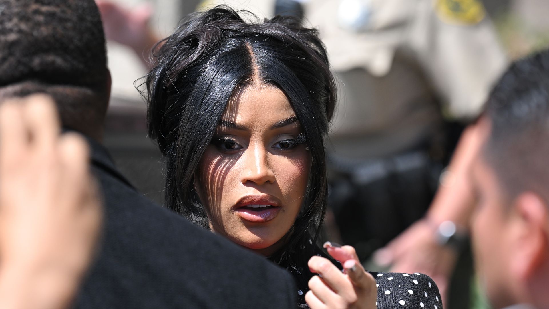 ALHAMBRA, CA - SEPTEMBER 02: Cardi B is seen leaving the Alhambra Court House on September 02, 2025 in Alhambra, California.  (Photo by PG/Bauer-Griffin/GC Images) 