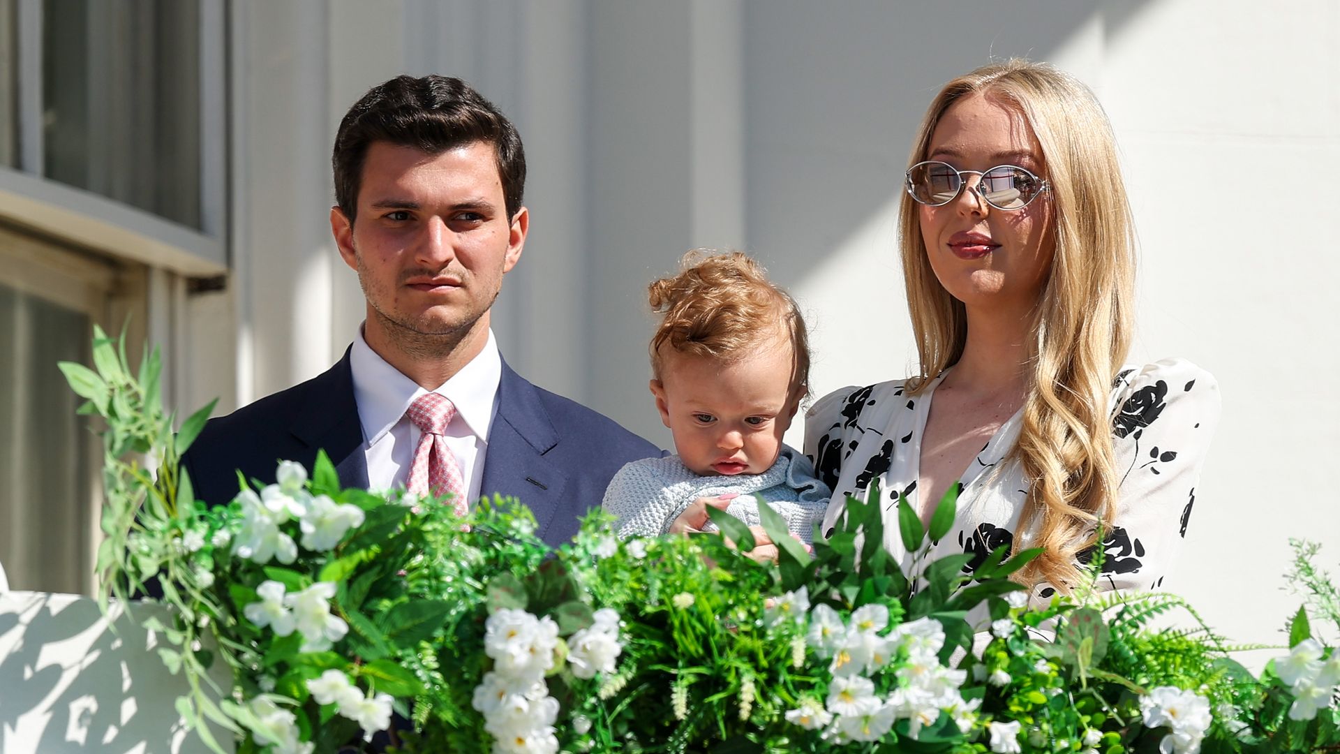 Tiffany Trump (R) attends the White House Easter Egg Roll with her husband Michael Boulos  (L) and son Alexander Trump Boulos (C) on April 06, 2026 in Washington, DC. The Easter Egg Roll is a White House tradition dating back to 1878.  (Photo by Anna Moneymaker/Getty Images)
