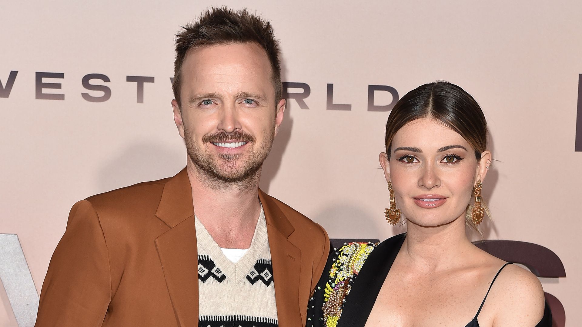 Aaron Paul and Lauren Parsekian attend the premiere of HBO's "Westworld" Season 3 