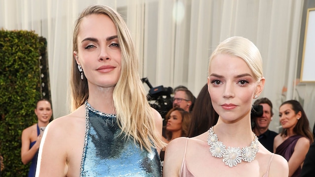 Cara Delevingne and Anya Taylor-Joy at the Golden Globes