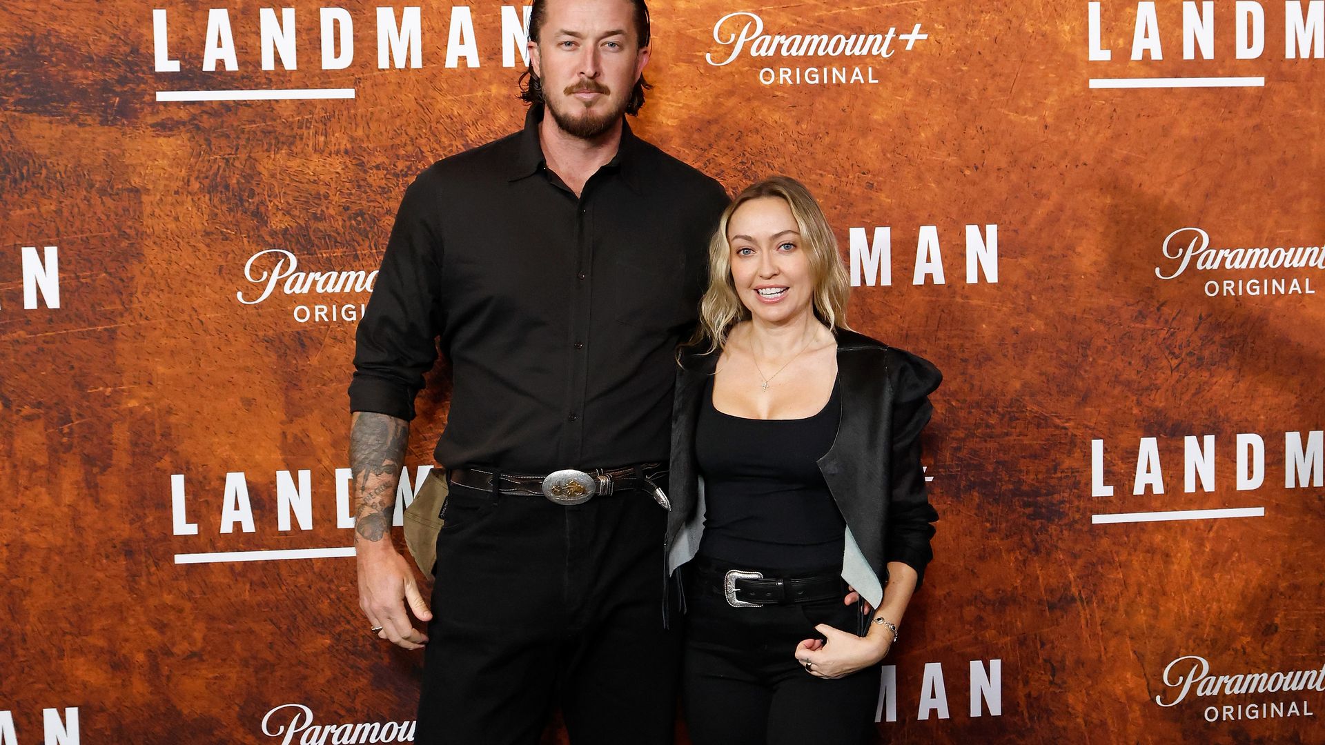  Matt Southcombe and Brandi Cyrus attend the Season 2 premiere of "Landman" 