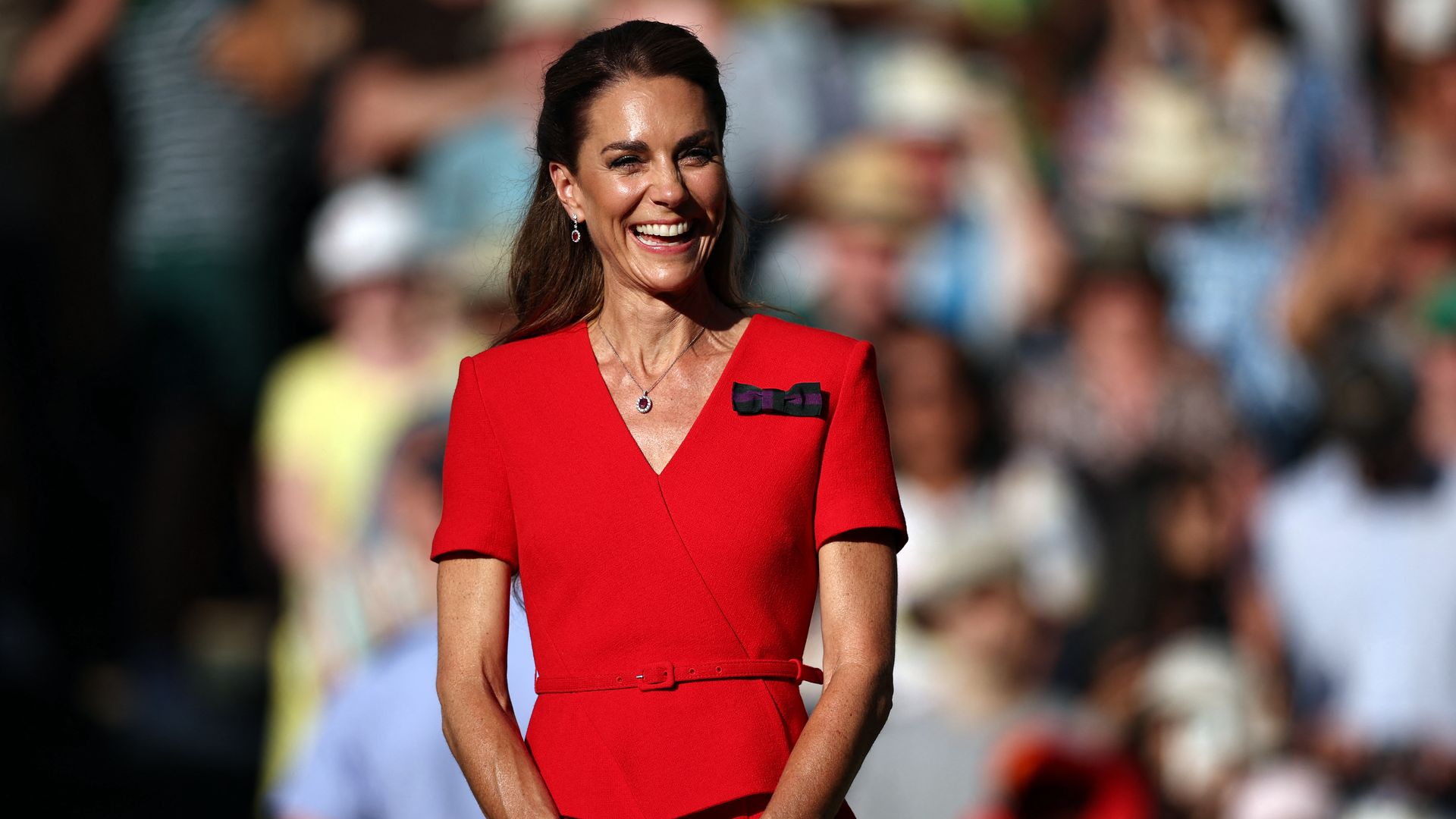Kate Middleton captivates in bold Red Roland Mouret dress for her triumphant Wimbledon women's final appearance