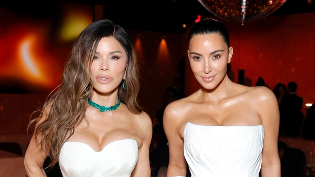 Lauren Sanchez and Kim Kardashian at the 2025 Vanity Fair's Oscar Party