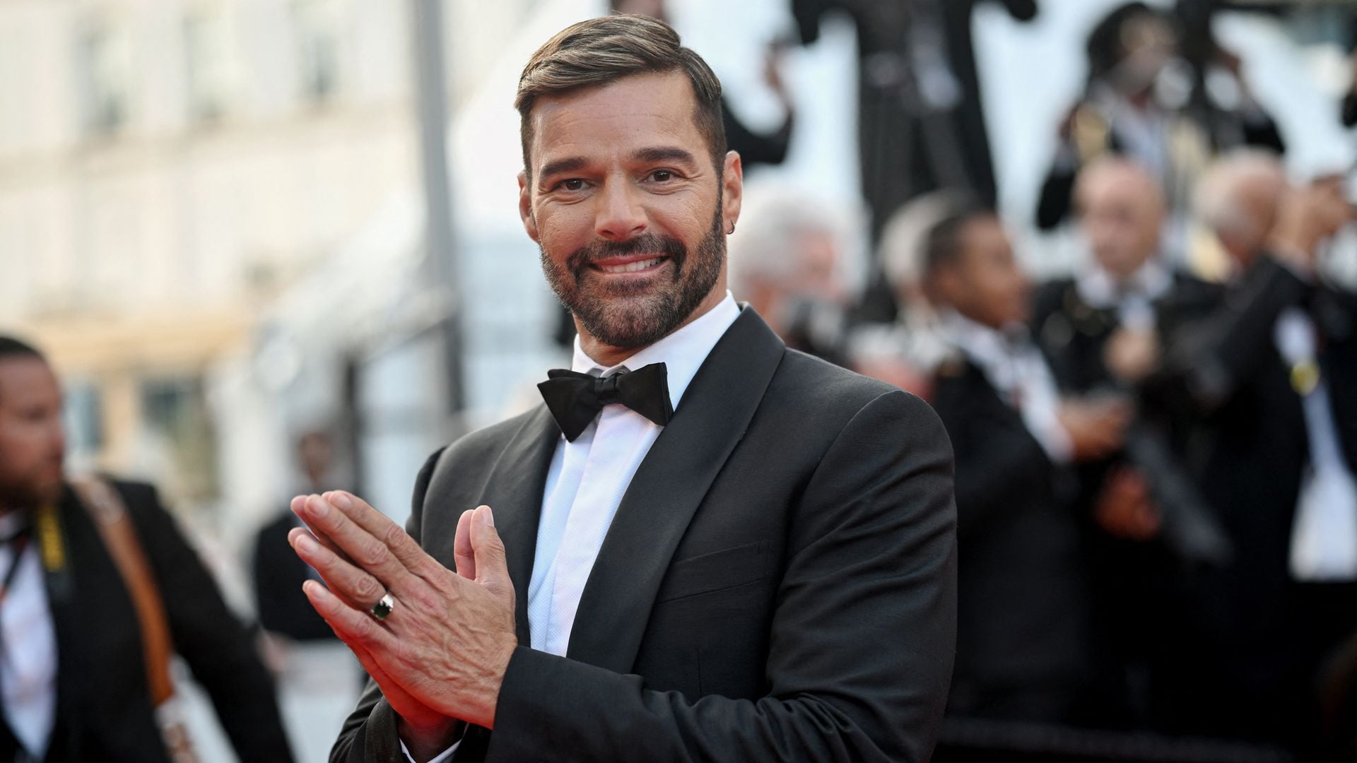 Puerto Rican singer Ricky Martin arrives for the screening of the film "Elvis" during the 75th edition of the Cannes Film Festival in Cannes, southern France, on May 25, 2022. (Photo by LOIC VENANCE / AFP) (Photo by LOIC VENANCE/AFP via Getty Images) 