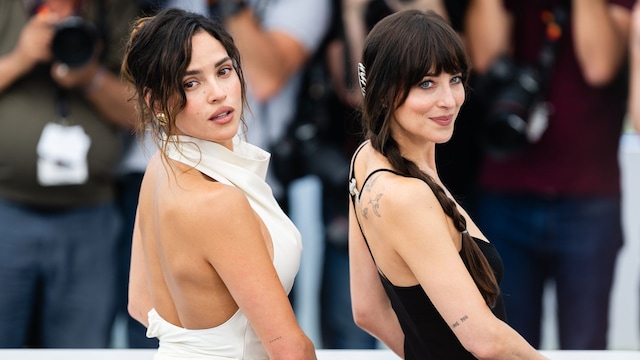 Adria Arjona and Dakota Johnson are all smiles at Cannes Film Festival 