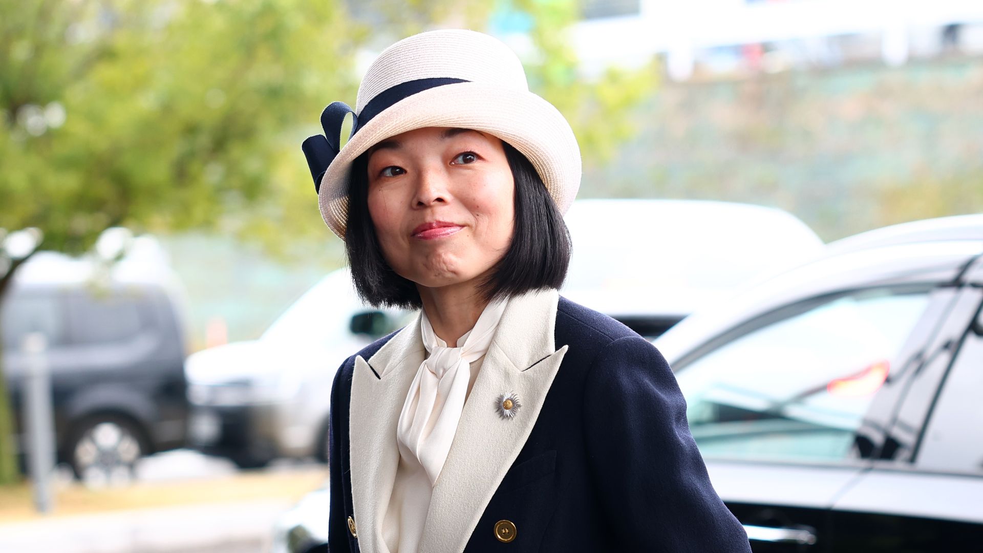 Princess Akiko of Mikasa looks on prior to the F1 Grand Prix of Japan 