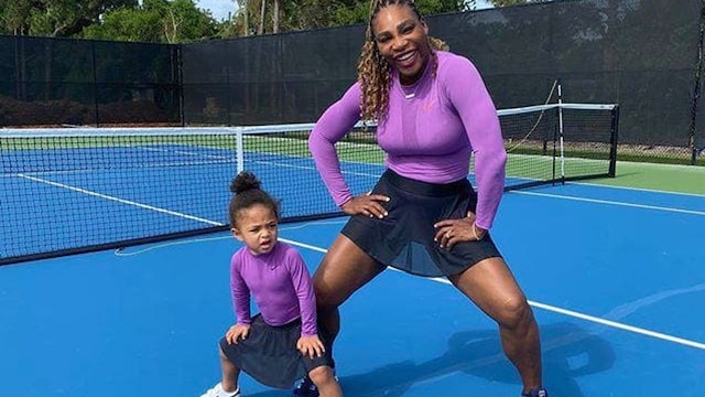 Serena Williams wears daughter Olympia's clothing