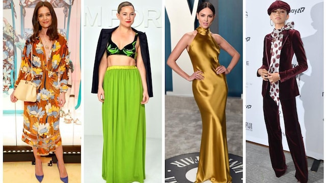 Katie Holmes, Kate Hudson, Eiza Gonzalez and Zendaya in seventies looks