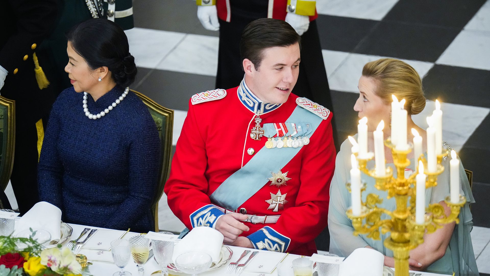 Prince Christian sat in between the first lady of Vietnam and the prime minister of Denmark