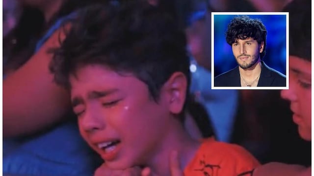 An inconsolable child cries his heart out during Sebastian Yatra's concert