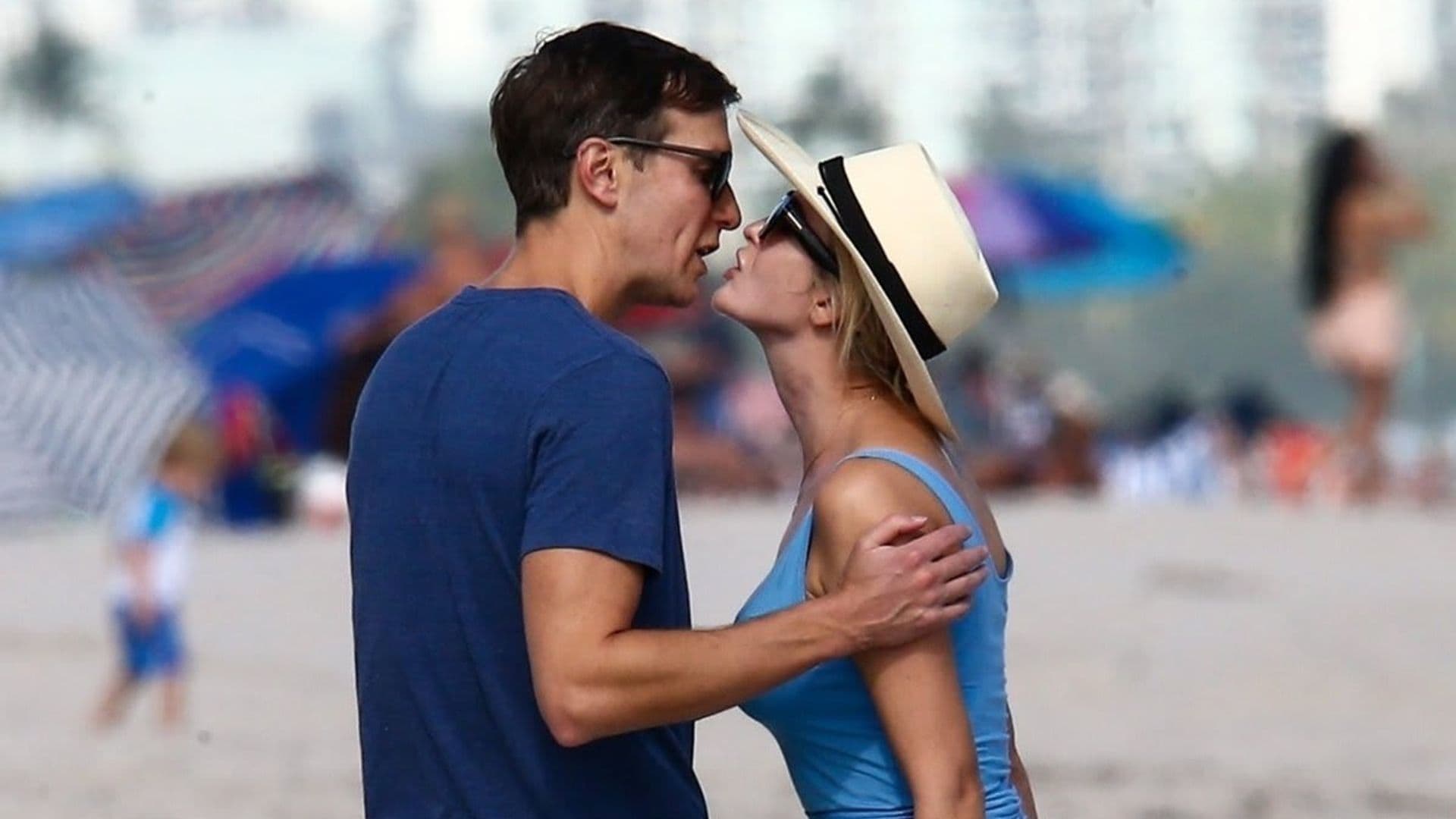 Ivanka Trump and Jared Kushner share some PDA on the beach in the Miami