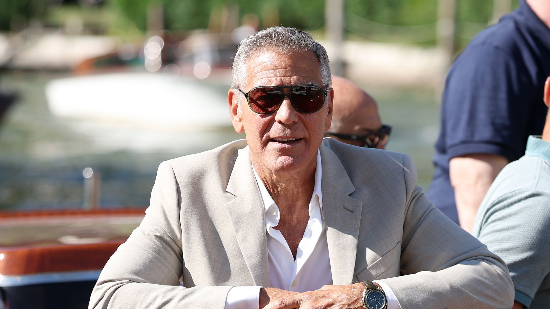George Clooney at the Hotel Excelsior Venice Lido pier during the 83rd Venice International Film Festival