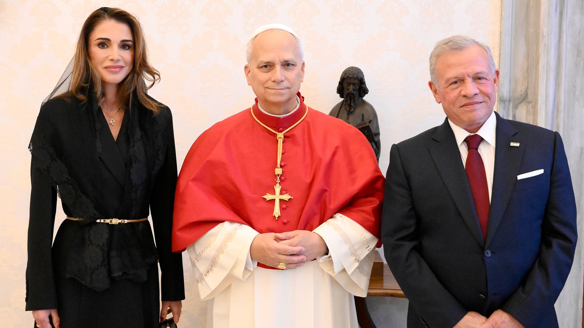 King Abdullah and Queen Rania of Jordan become first monarchs to meet Pope Leo XIV