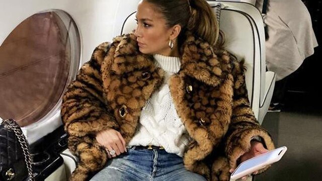 Jennifer Lopez wears Coach shearling coat