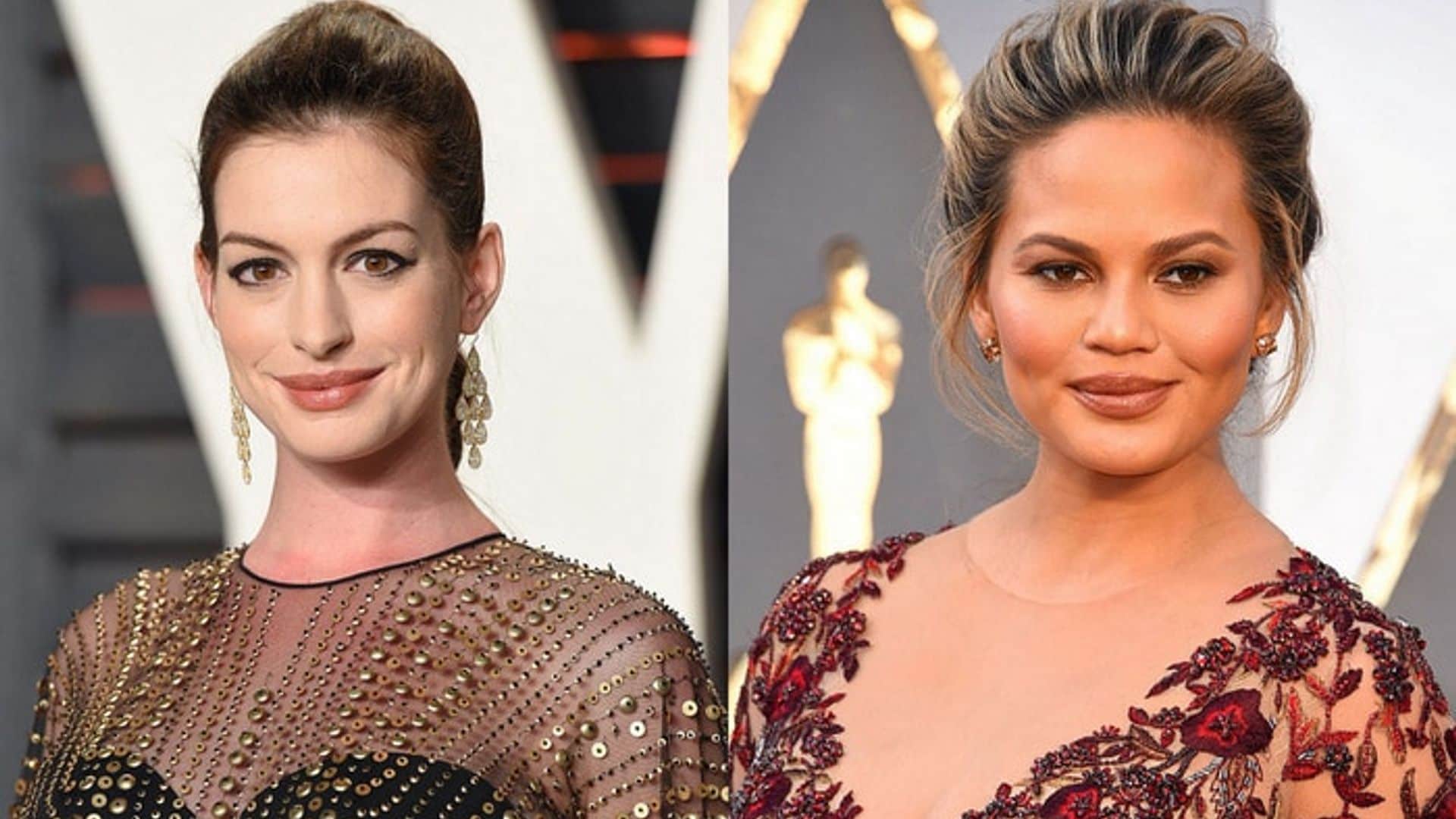 Anne Hathaway and Chrissy Teigen celebrate first baby showers on both coasts