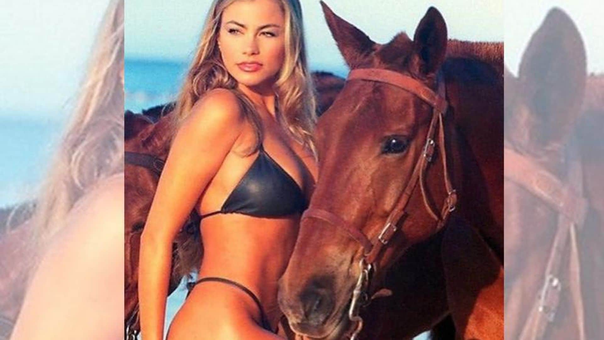 Sofia Vergara is stunning in revealing black bikini in throwback pic - and she's blonde!
