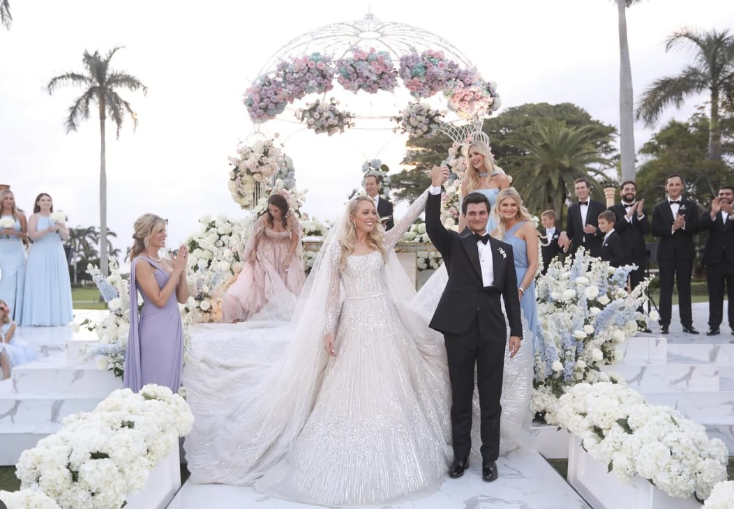 Tiffany wore two dresses for her wedding, one for the ceremony and one for the party