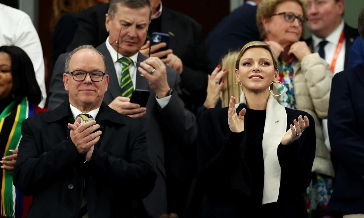 The couple attended the match between England and South Africa in France on Oct. 21.