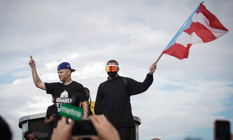 Bad Bunny and Residente at Puerto Rico protests