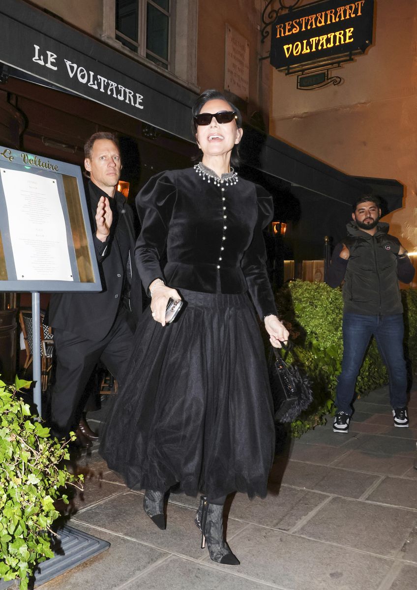 Kris Jenner rocked a black layered look for dinner after the trial