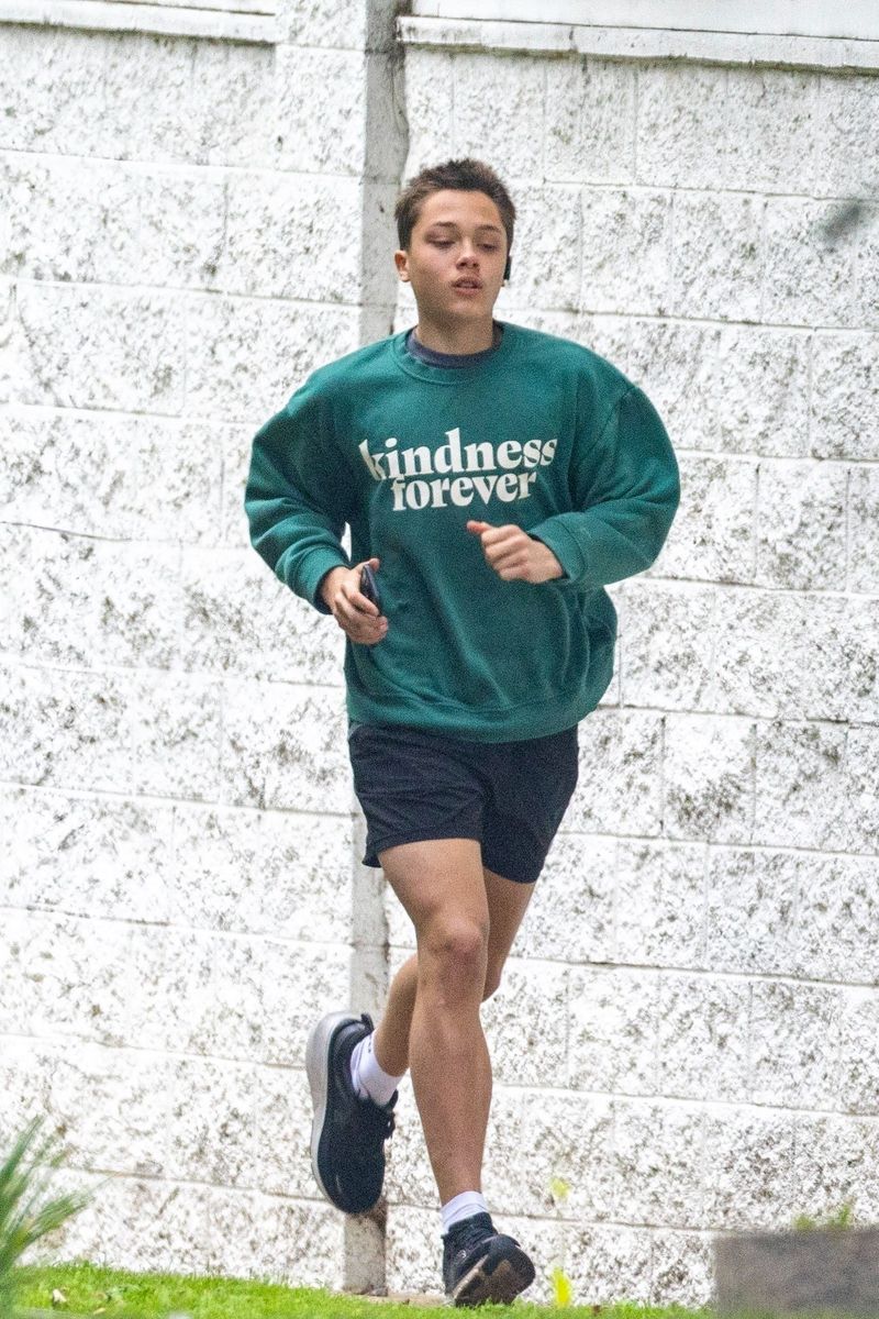 Knox Jolie Pitt on a run in Los Angeles