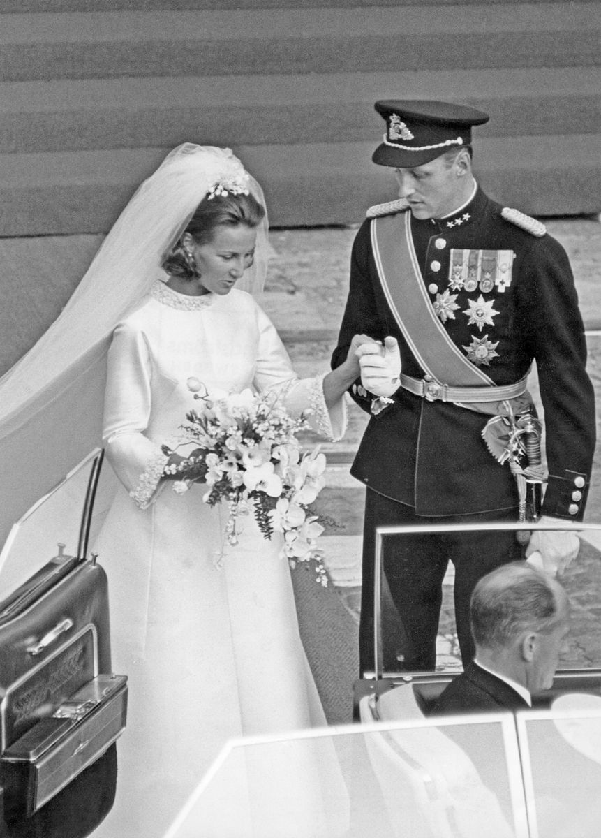 Harald and Sonja on their wedding day in 1968, following a nine-year wait for official permission to marry.