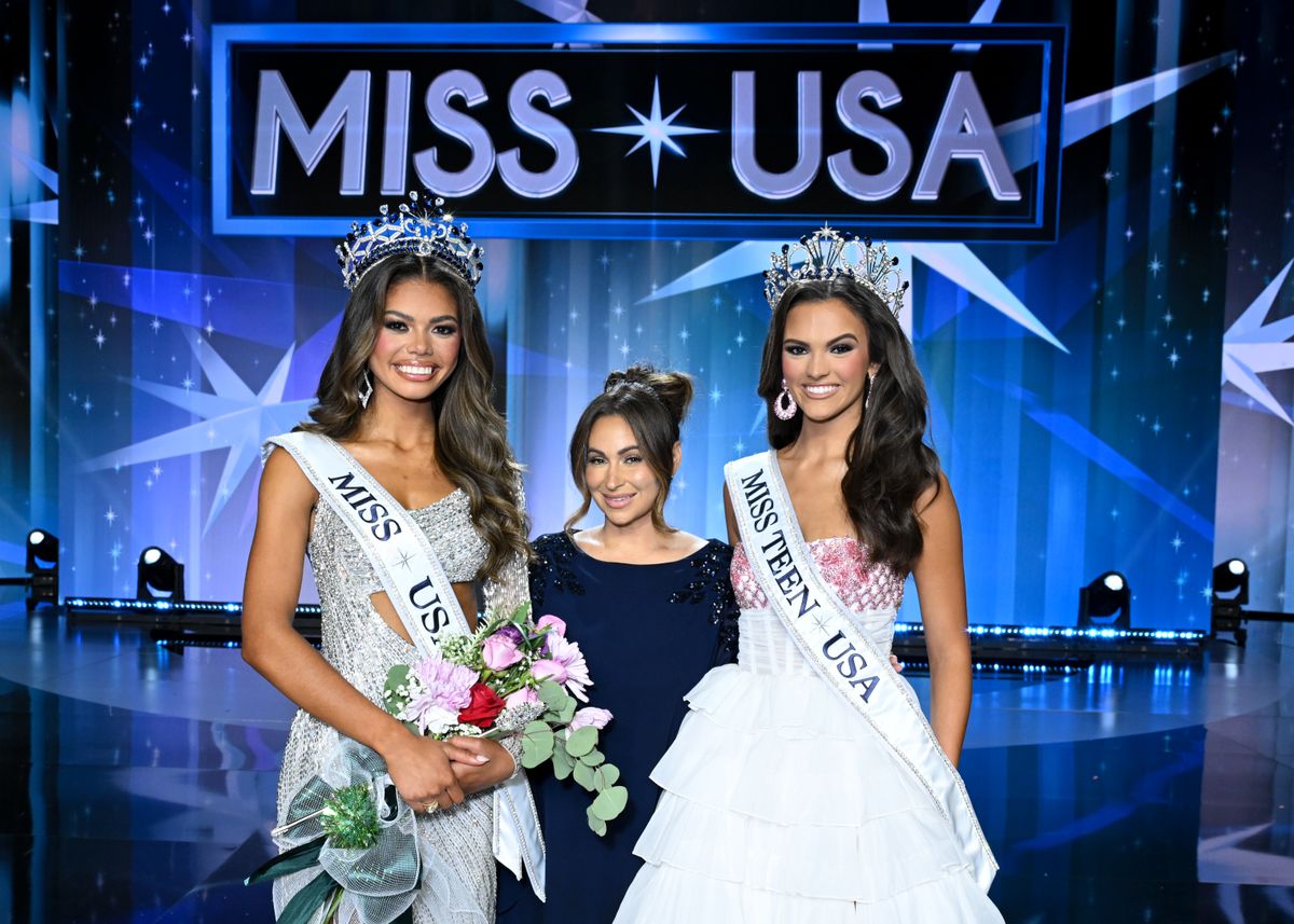 Alma Cooper, Miss Michigan USA-winner of Miss USA 2024, Laylah Rose, Miss USA President and Addie Carver, Miss Teen USA 2024