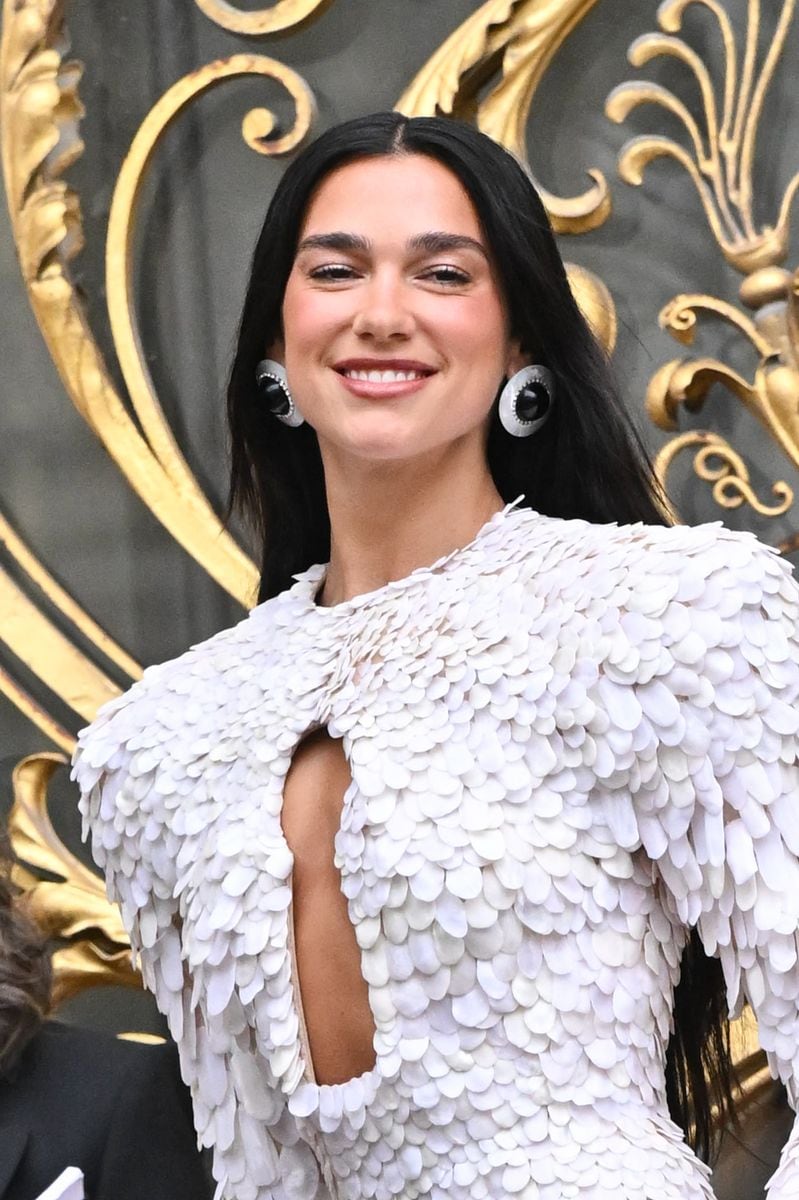 Dua Lipa attends Schiaparelli at Petit Palais during the Haute Couture Fall/Winter 2025/2026 as part of Paris Fashion Week 