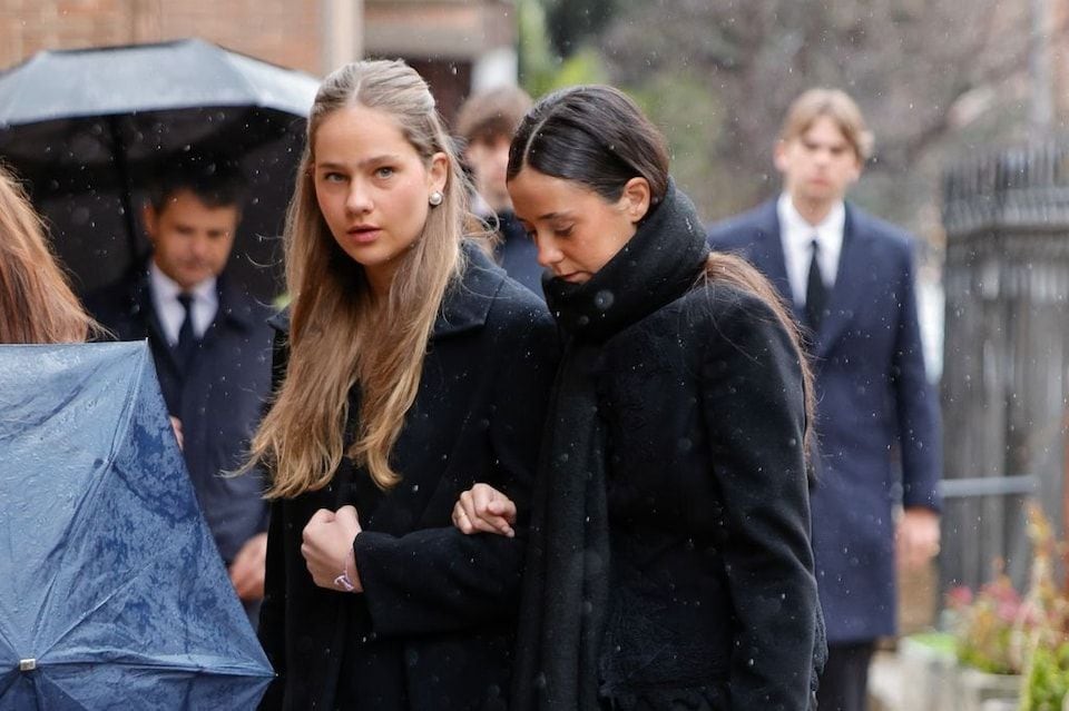 Irene Urdangarin and Victoria de Marichalar at the memorial service for Irene of Greece in Madrid.