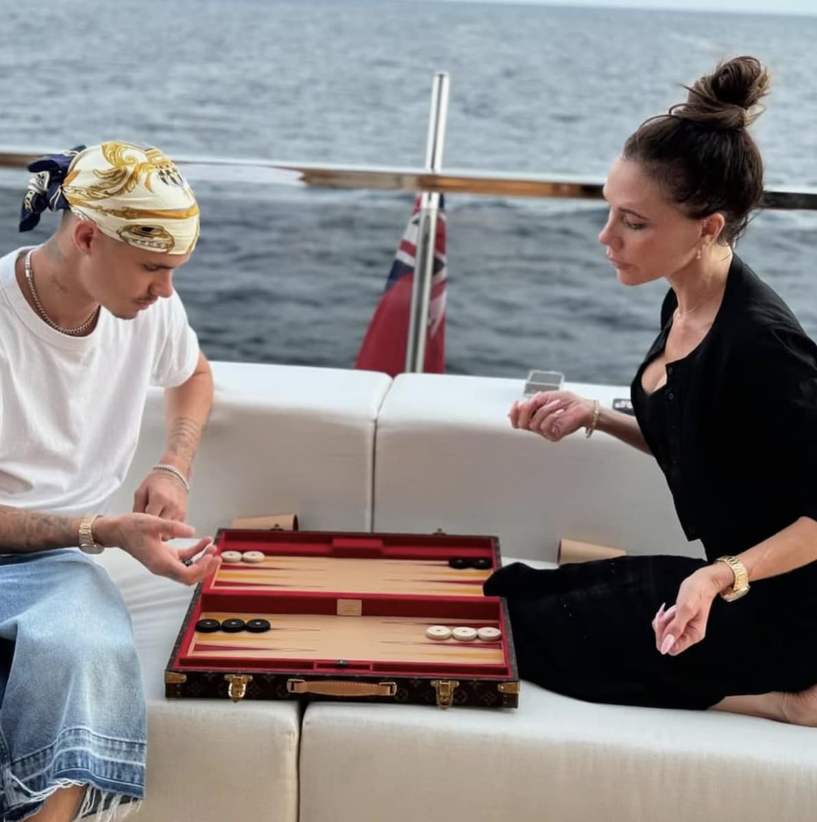 Romeo and Victoria Beckham