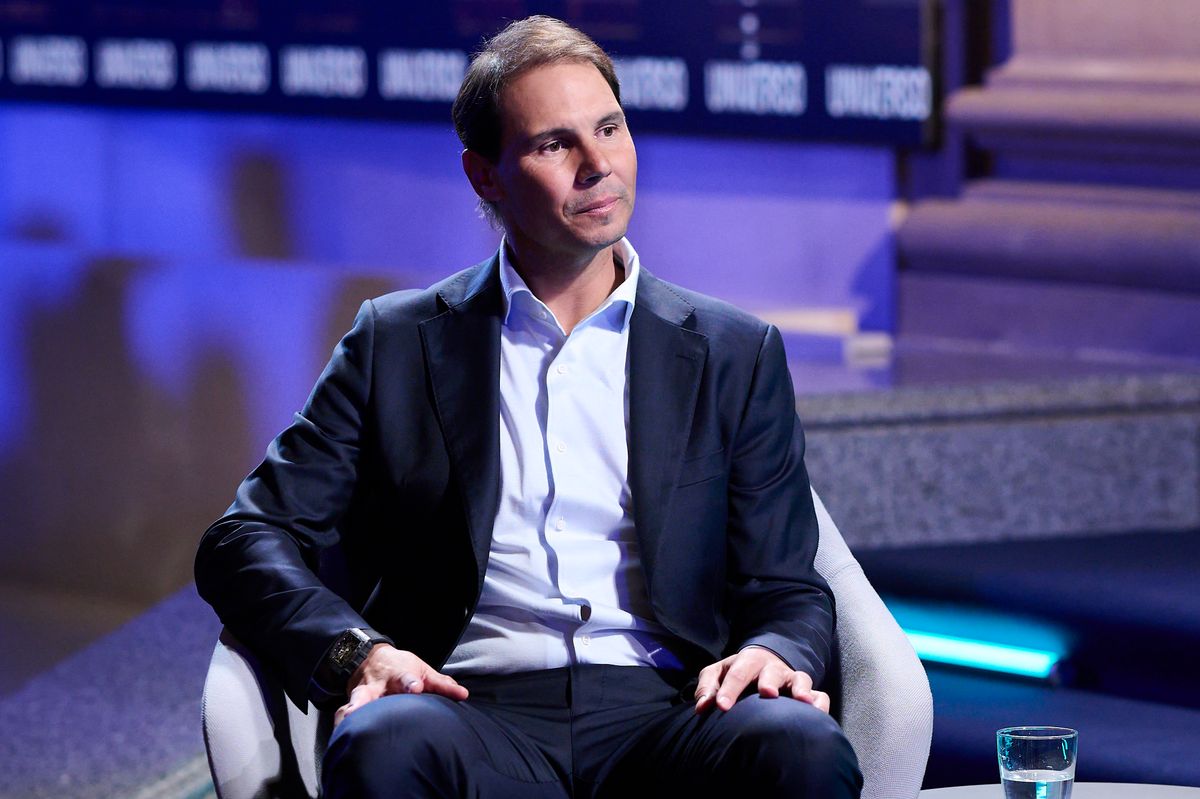 Rafa Nadal attends the recording of the television program "Universo Valdano: Rafa Nadal" at Espacio Movistar on November 20, 2025 in Madrid, Spain. (Photo by Carlos Alvarez/Getty Images)