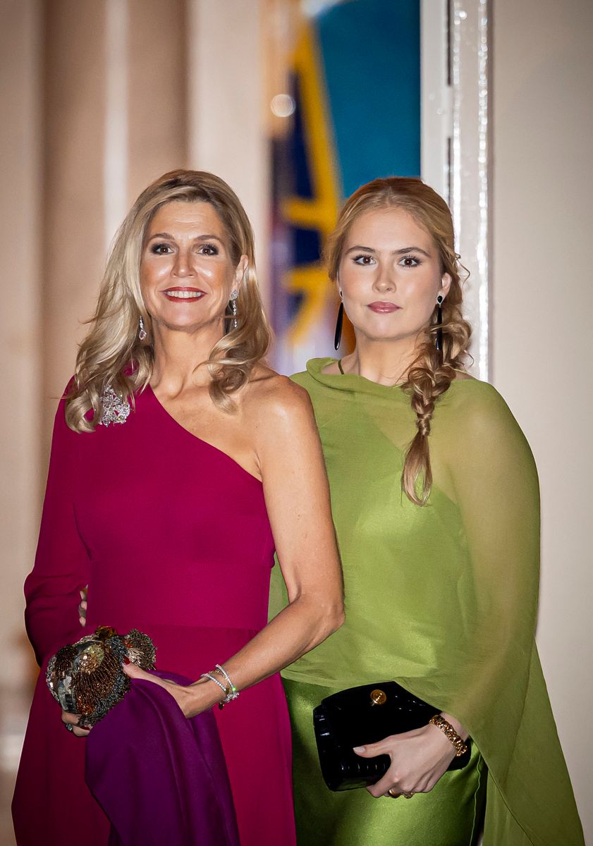Queen Máxima and Princess Amalia made a colorful mother-daughter appearance in contrasting red and green gowns.
