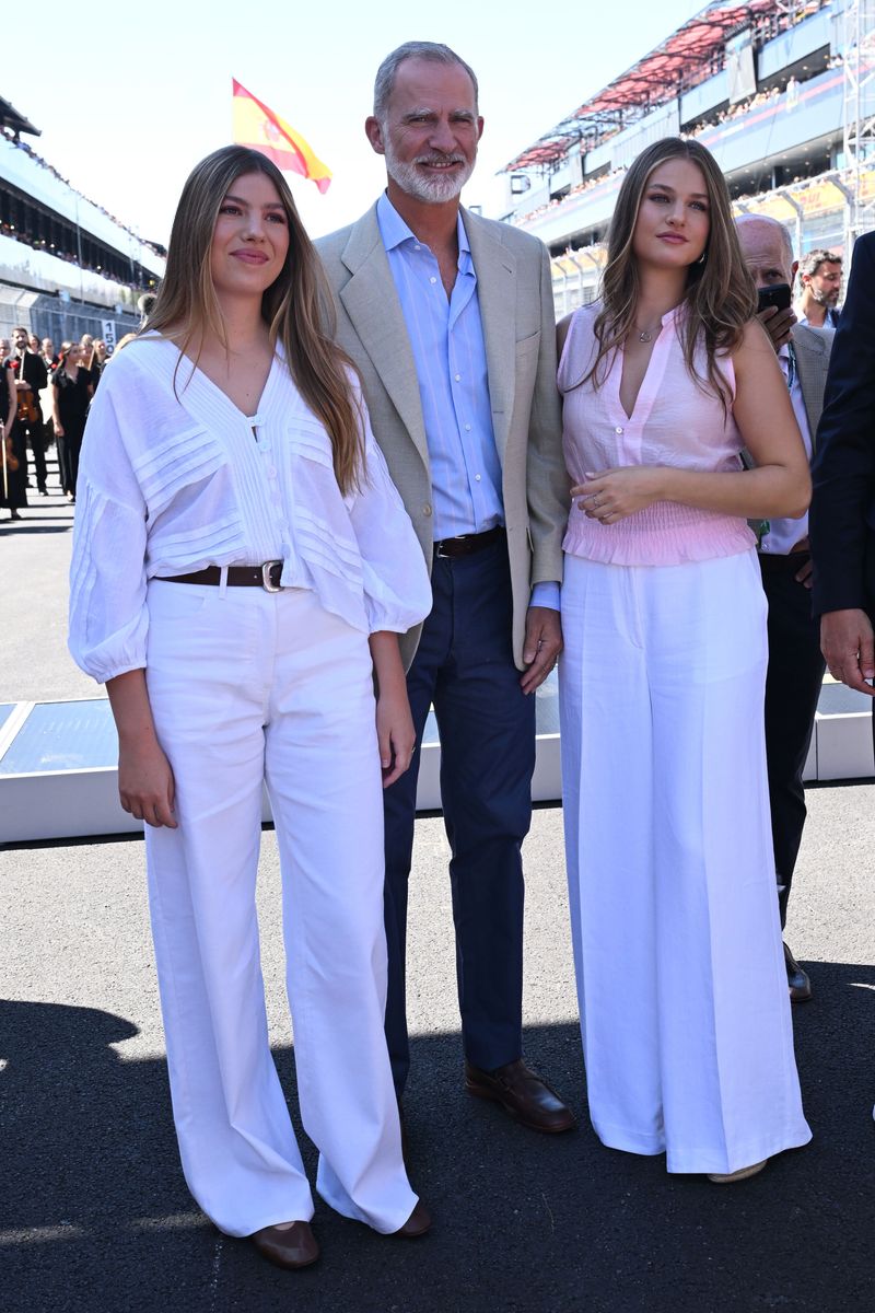 A royal day at the races: Princess Leonor and Infanta Sofía join their father, King Felipe, for the Formula 1 Spanish Grand Prix in Madrid.