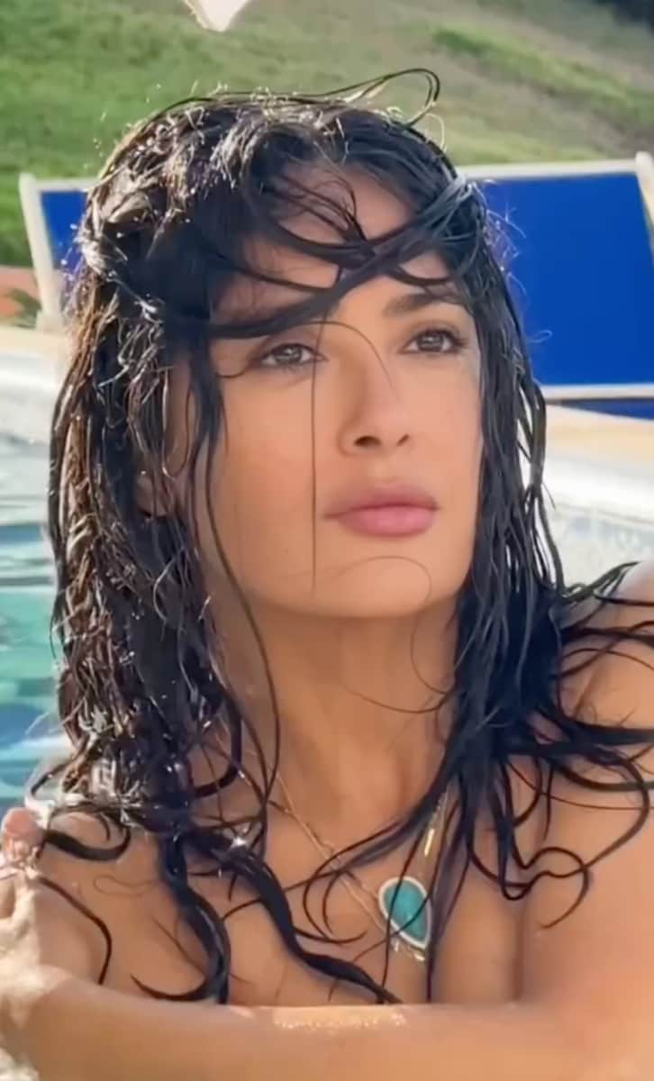 Salma Hayek shared behind-the-scenes photos and videos of her latest photoshoot