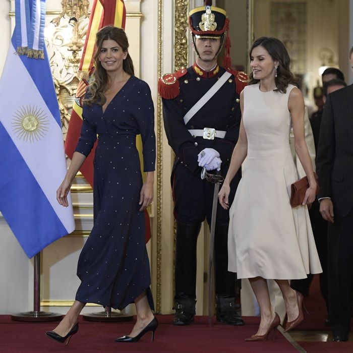 Queen Letizia shows off toned legs as she returns to royal duties in Madrid