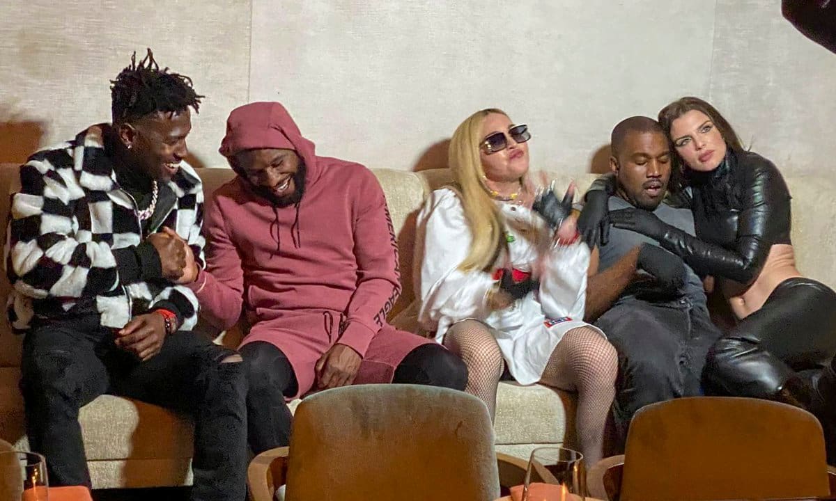 Madonna, Kanye West, Julia Fox, and Floyd Mayweather gather at a private party at Delilah