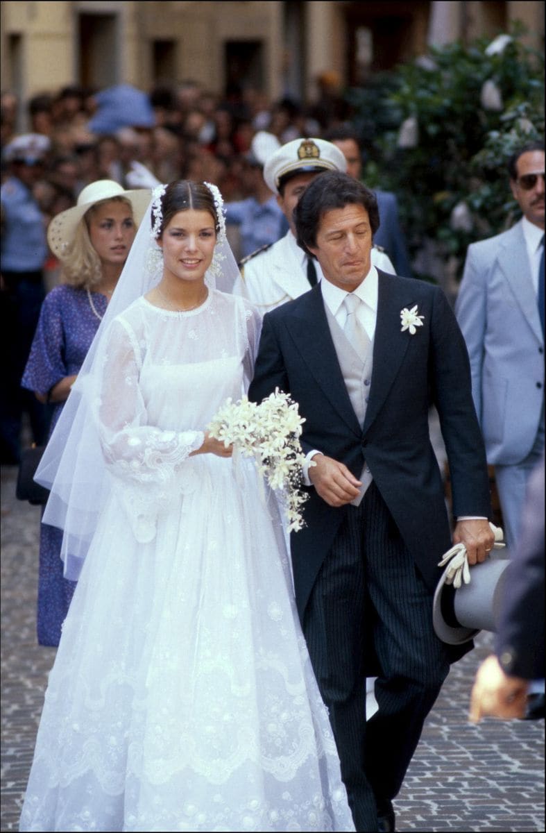 Princess Caroline of Monaco and her first husband, French businessman Philippe Junot, at their wedding, Monaco, 29th June 1978. 