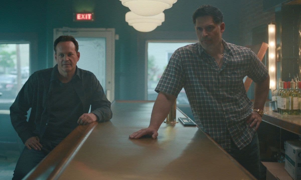 Vince Vaughn and Joe Manganiello on the set of 'Nonnas'